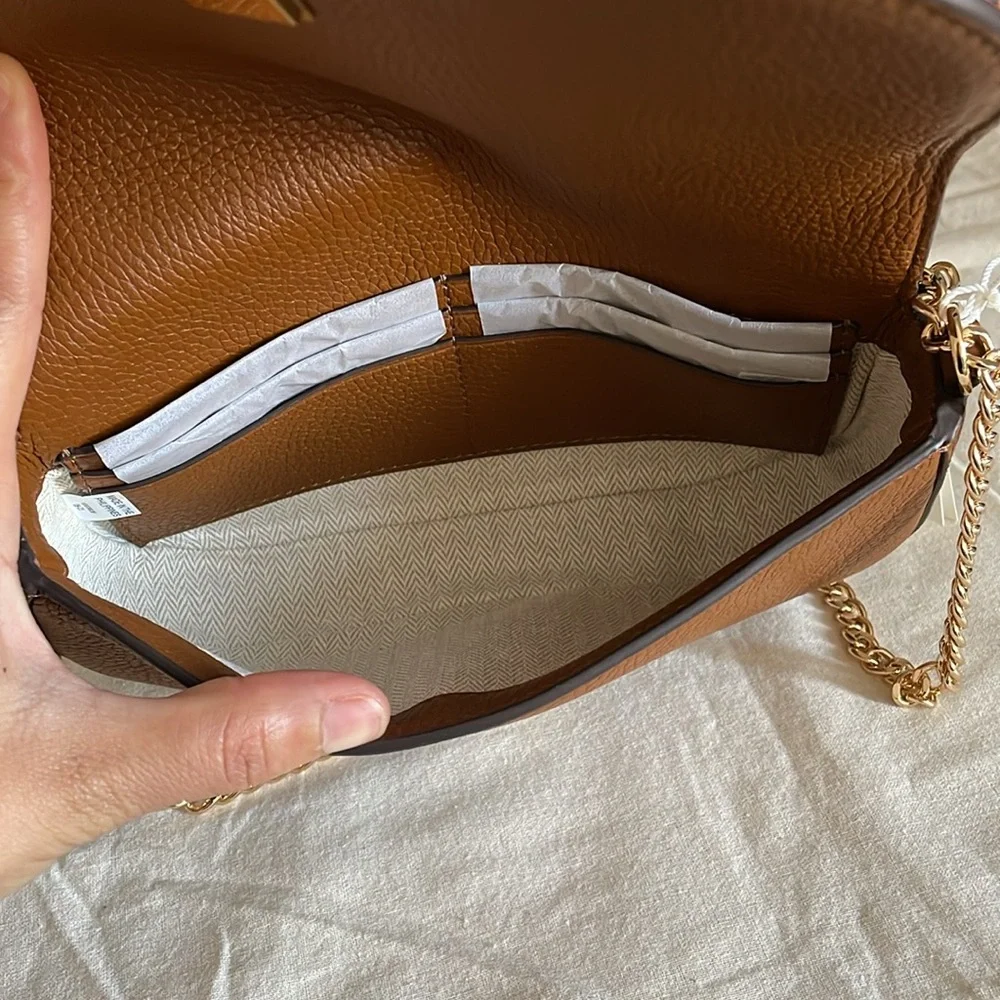 New✨ Tory Burch chelsea pebbled crossbody bag (brown) - Picture 6 of 15